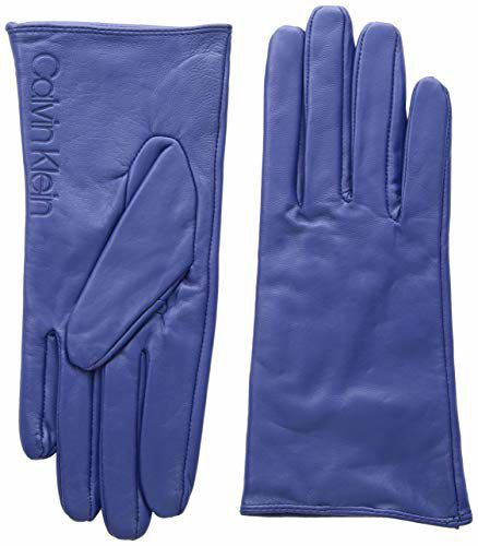 Blue leather gloves